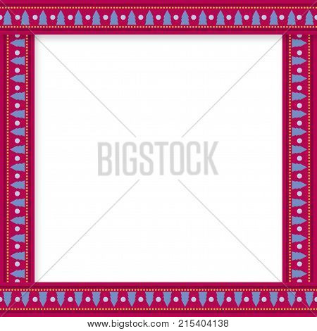 Cute Christmas Or New Year Frame With Christmas Trees  Pattern A