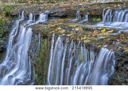 detail of Jackson Falls at Natchez Trace Parkway, fall scenery
