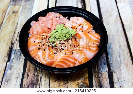 japanese food Mix Sashimi Chirashi Rice Bowl