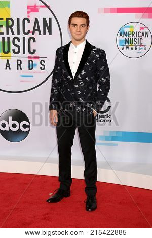 LOS ANGELES - NOV 19:  KJ Apa at the American Music Awards 2017 at Microsoft Theater on November 19, 2017 in Los Angeles, CA