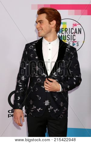 LOS ANGELES - NOV 19:  KJ Apa at the American Music Awards 2017 at Microsoft Theater on November 19, 2017 in Los Angeles, CA
