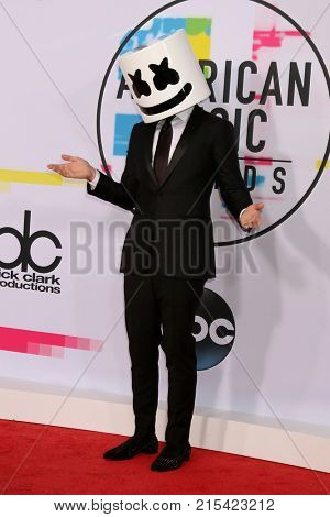 LOS ANGELES - NOV 19:  Marshmello at the American Music Awards 2017 at Microsoft Theater on November 19, 2017 in Los Angeles, CA