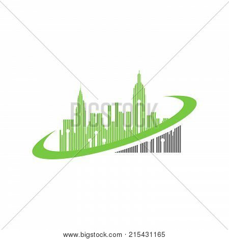 Futuristic city. Logo design vector. Creative idea Future city Logo. The city of the future