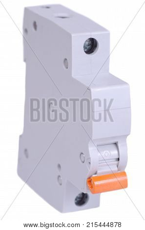 Single-pole circuit breaker on isolated white background.