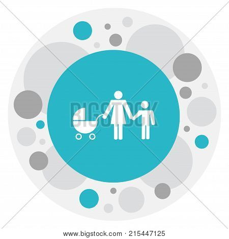 Vector Illustration Of Kin Symbol On Baby Stroller Icon