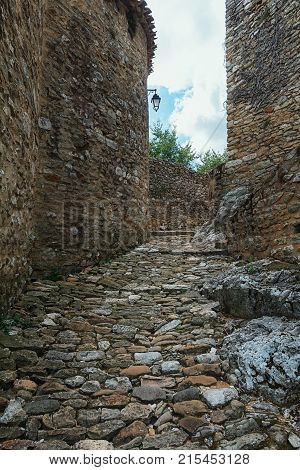 Impression of the village Saint Montan in the Ardeche region of France which is recognized as historical heritage and is considered one of the charming villages of France