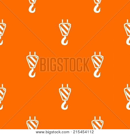 Crane hook pattern repeat seamless in orange color for any design. Vector geometric illustration