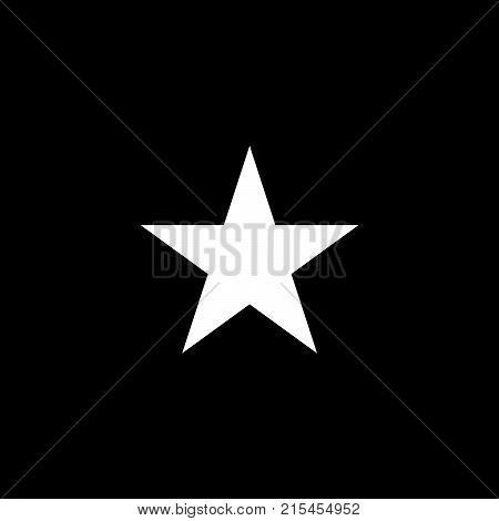 Vector Flat Icon Of Star On Black Background