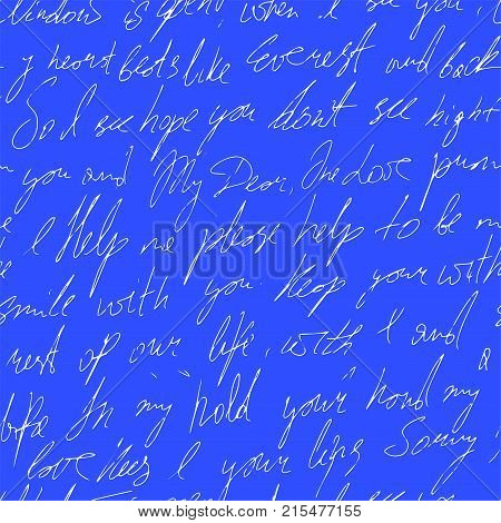 Handwritten Abstract Text. Seamless Pattern. Vector Illustration For Fabric Texture