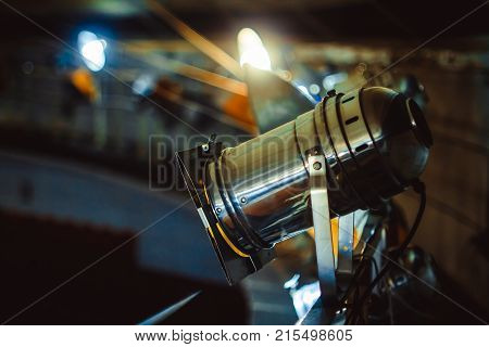 spotlights on the concert stage hang shine