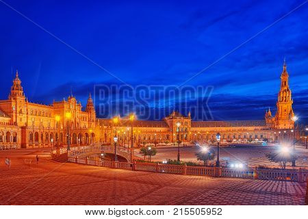 Spain Square (plaza De Espana)is A Square In The Maria Luisa Park, In Seville.
