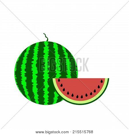 Fresh Slaced Ripe Watermelon on White Background