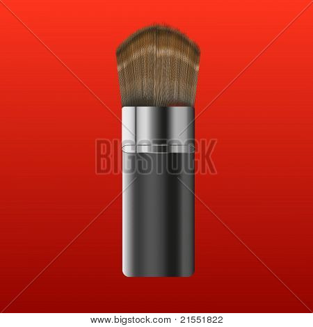 빨간색 바탕에 쉐이 빙 브러쉬