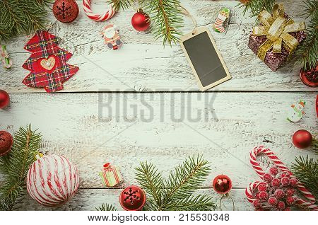 Christmas Composition With Fir Tree