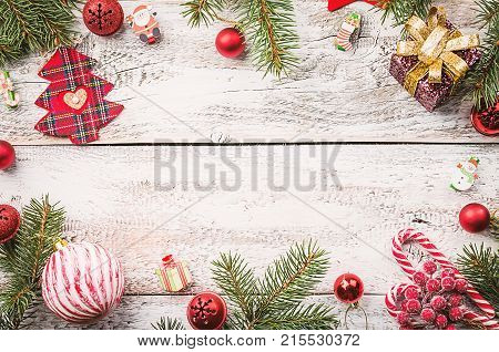 Christmas Composition With Fir Tree