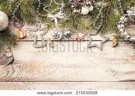 Christmas Composition With Fir Tree