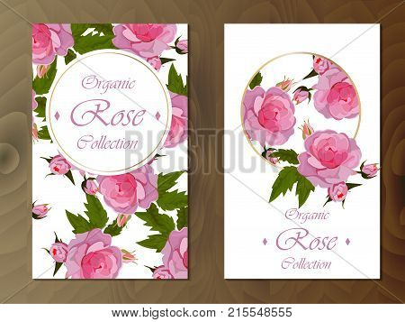Celebration postcard design with roses. Great design for wedding or other celebration invitation