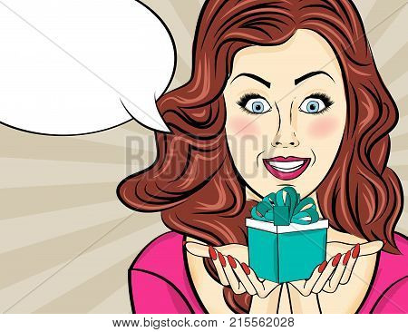 The  Red-haired Lady With Gift In Her Hands