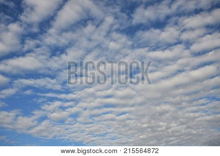 beautiful clound in tropical zone, dense cloud on good weather day, white and blue background.
