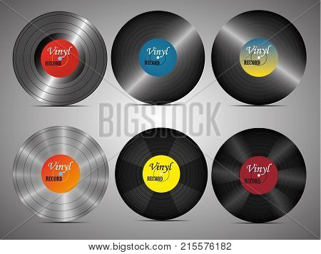 A Realistic Vinyl Record With A Cover. Disco. Retro Design. Foreground. Music. Live Music. Vector
