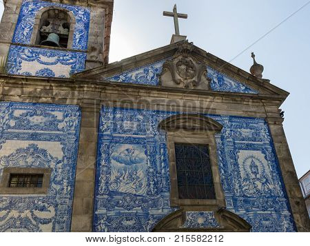 Capela Das Almas Decorated With Azulejo Tile - Capela De Santa Catarina In Porto, Portugal
