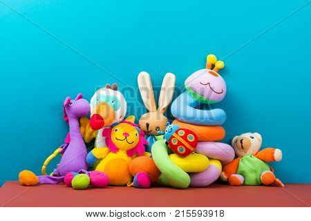 Baby toys frame. Copy space for text