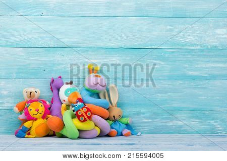 Baby toys frame. Copy space for text