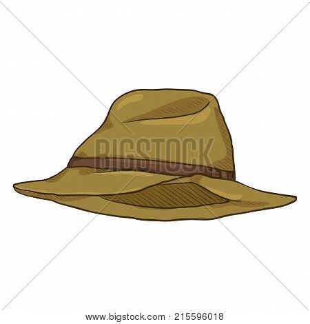 Vector Single Cartoon Brown Trilby Hat