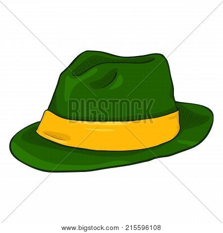 Vector Single Cartoon Irish Color Fedora Hat