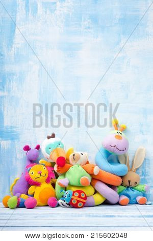 Baby toys frame. Copy space for text