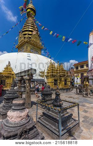 Big Stupa In The Swayambhunath Stupa, Kathmandu
