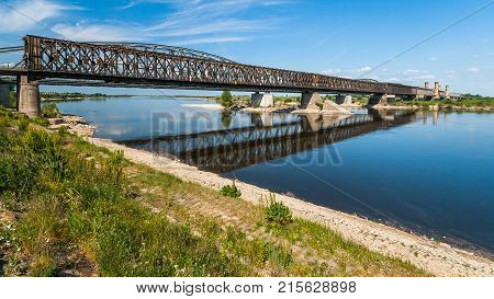 Old Bridge On The River Vistula In Tczew, Poland