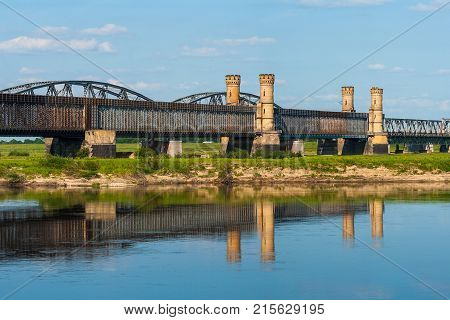 Old Bridge On The River Vistula In Tczew, Poland