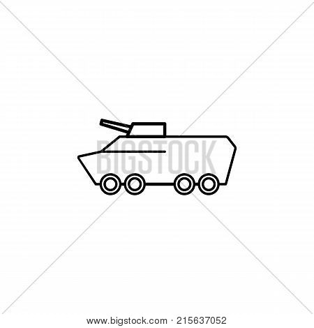 Armored vehicle line icon on white background