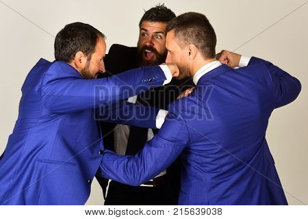 Man With Beard And Angry Face Tries To Settle Dispute.