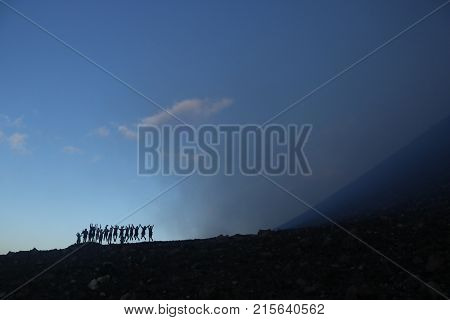 Beautiful sunset in the volcano Telica, Nicaragua