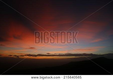Beautiful sun rise in the Volcano Telica, Nicaragua