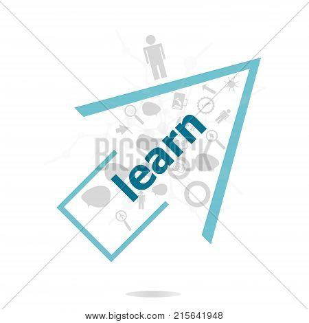 Text Learn. Education Concept . Data Protection And Secure Elements Inforgaphic Set