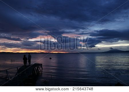 Beautiful sunset and sky in Omatepe island, Nicaragua