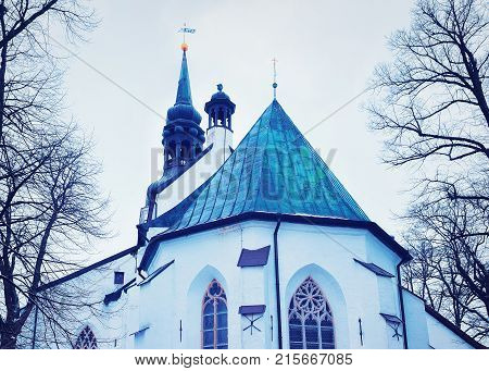 Dome Cathderal in the Old Town of Tallinn Estonia in winter