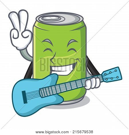 With guitar soft drink character cartoon vector illustration