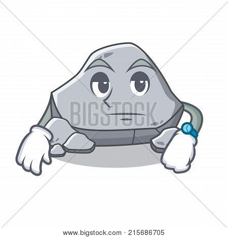 Waiting stone character cartoon style vector illustration