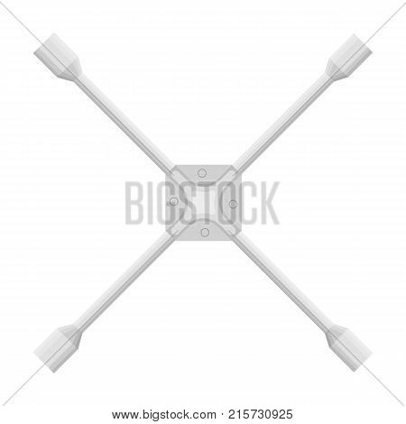 Wrench for wheel single icon in monochrome style for design.Car maintenance station vector symbol stock illustration .