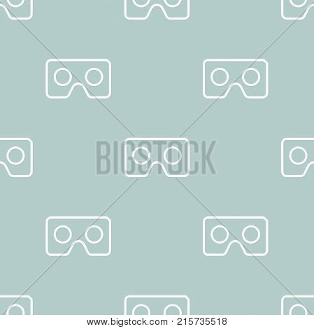 Seamless vector light blue and white pattern with VR logos. Virtual reality logos