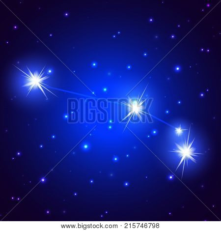 Sidereal constellation of Aries, vector art illustration of a starry sky.