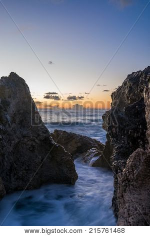 Avali beach at sunset - Lefkas island Greece
