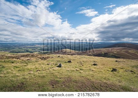 Scenic View Of The City Of Edinburgh With Hills