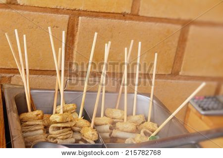 Oden stick fish cake with soup Korean food