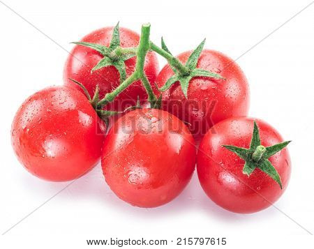 ÃÂ¡herry tomato with water drops. White background.