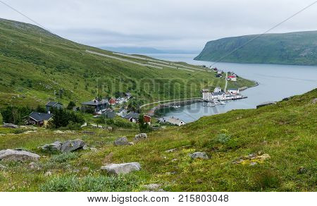Akkarfjord Is A Small Fishing Village In Soroya Island, Finnmark, Norway